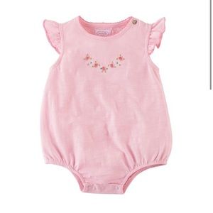 NWOT Rosette Embroidered Pink Cotton Bubble